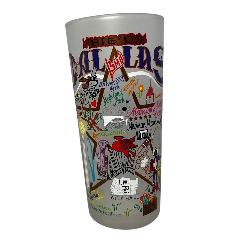 Catstudio Dallas Cityscape‎ Frosted Glass Cup 3rd Edition Geography Collection